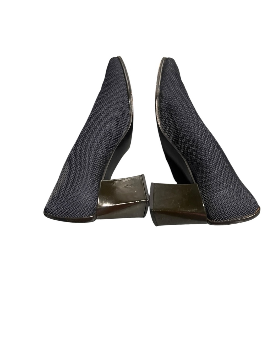 Stuart Weitzman Black Textured Block Heel Pumps - Picture 5 of 9